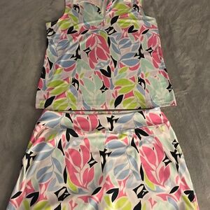 Tommy Bahama Set XL 1/4 Zip Sleeveless Top and Skort